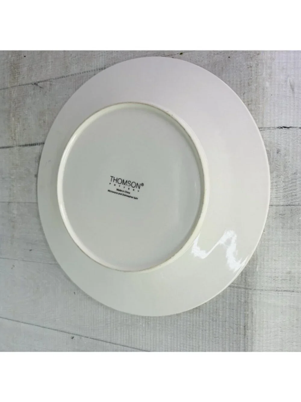 Thomson Pottery HAMPTON Seashells Embossed  Rustic Off White Dinner Plates Set 5